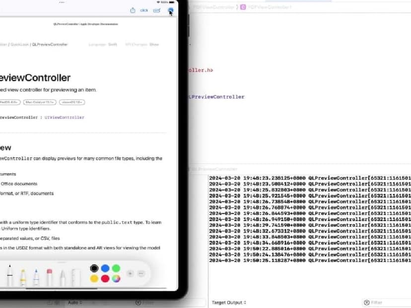 SwiftUI PDF Viewer with QLPreviewController & PKToolPicker Integration